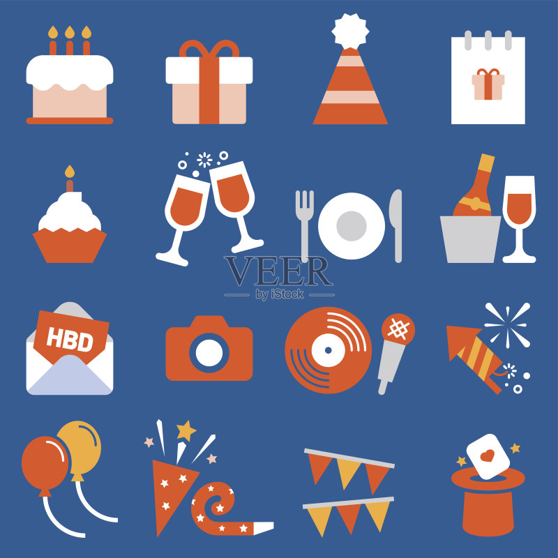 生日的图标正版插画素材