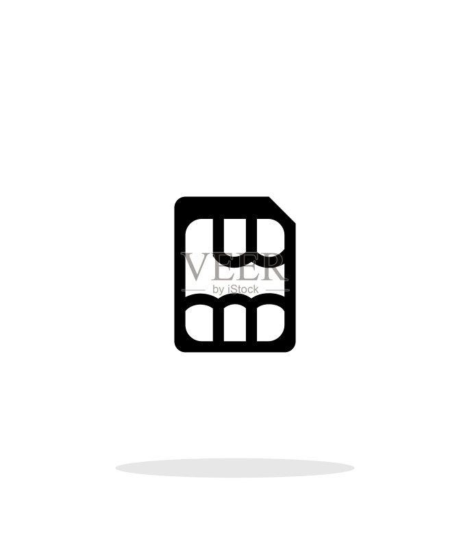 白色背景上的Nano SIM卡简易图标图标素材