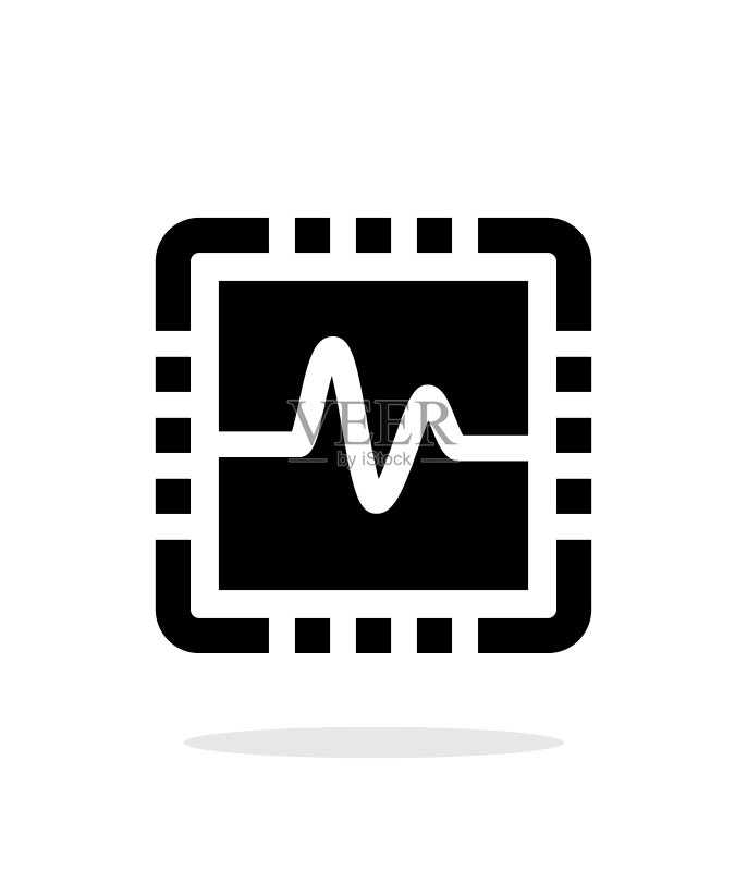 白色背景上的CPU监控简单图标图标素材