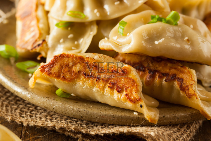 自制亚洲猪肉锅贴正版图片素材