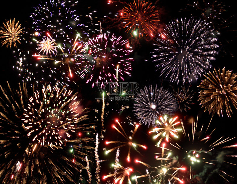 无数灿烂的烟花表演正版图片素材