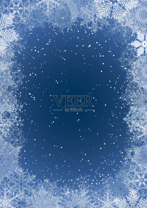 季节性雪花背景正版插画素材