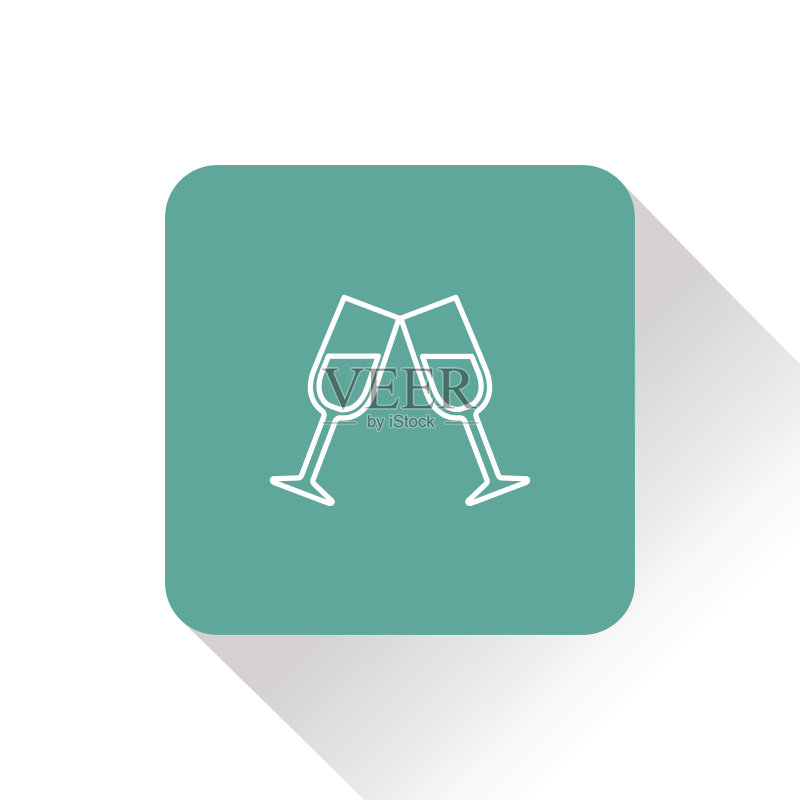 两杯葡萄酒或香槟图标图标素材