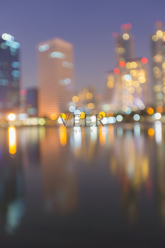 摘要,夜景灯光模糊散景,散焦背景。正版图片素材