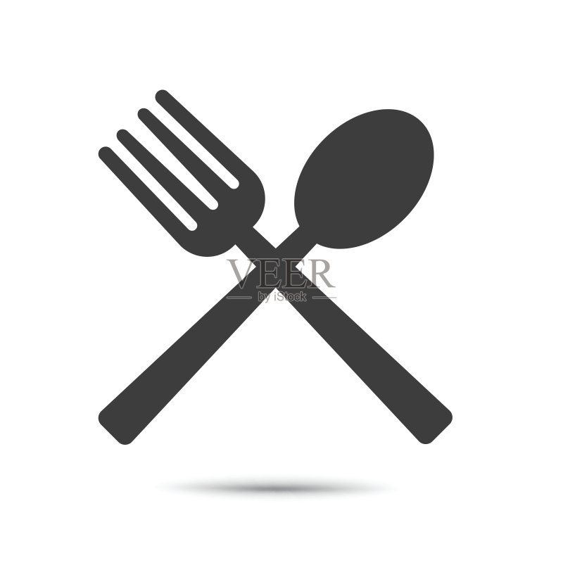 叉子和勺子食物图标符号图标素材