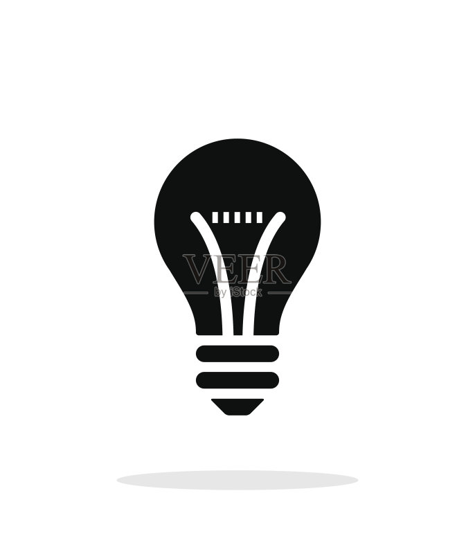 白色背景上的灯泡图标图标素材