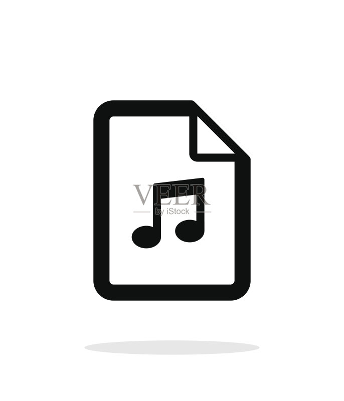 白色背景上的音频文件图标图标素材