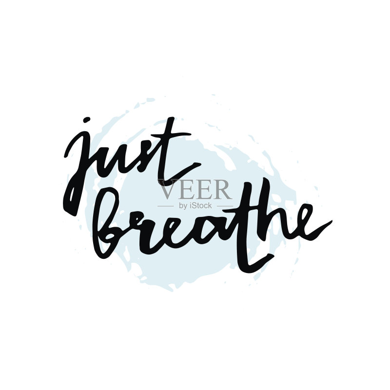 简单呼吸就好。鼓舞人心的文字引用。正版插画素材