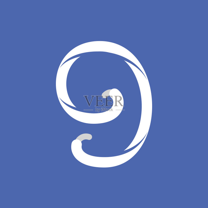 鞋带构成的数字9图标图标素材