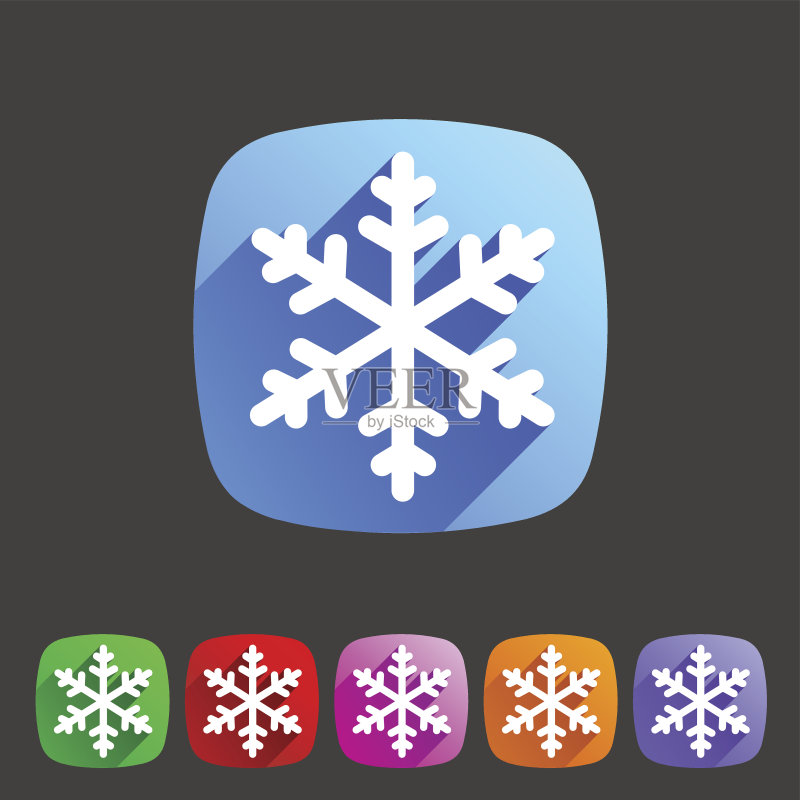雪花扁平图标图标素材