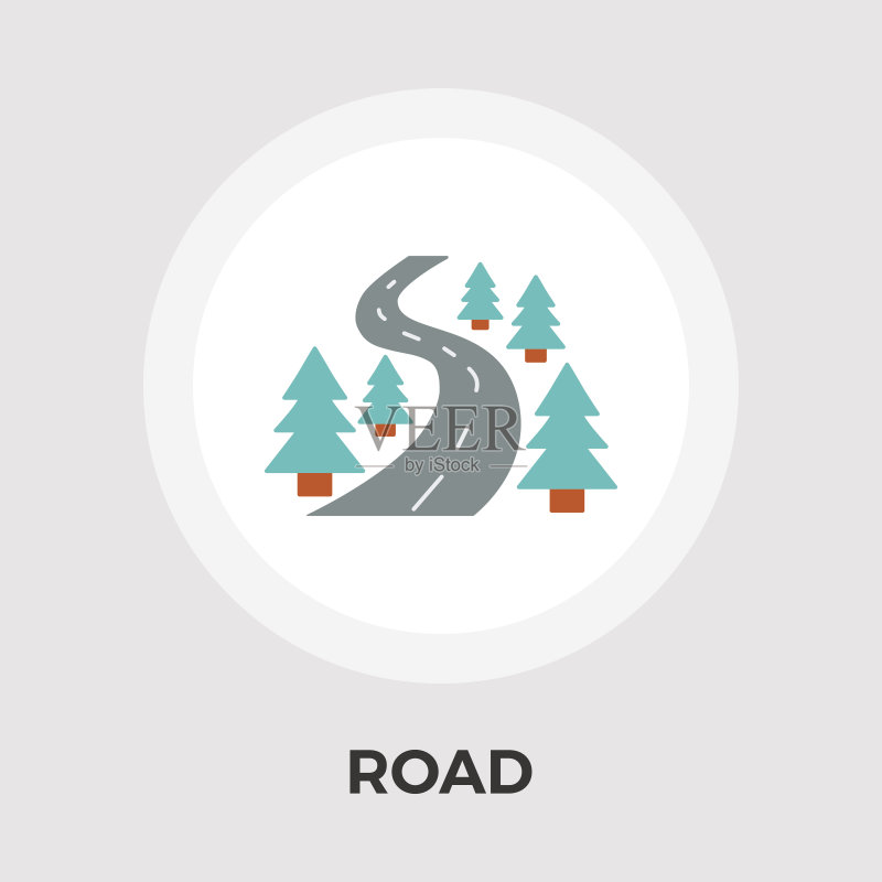 道路扁平图标图标素材