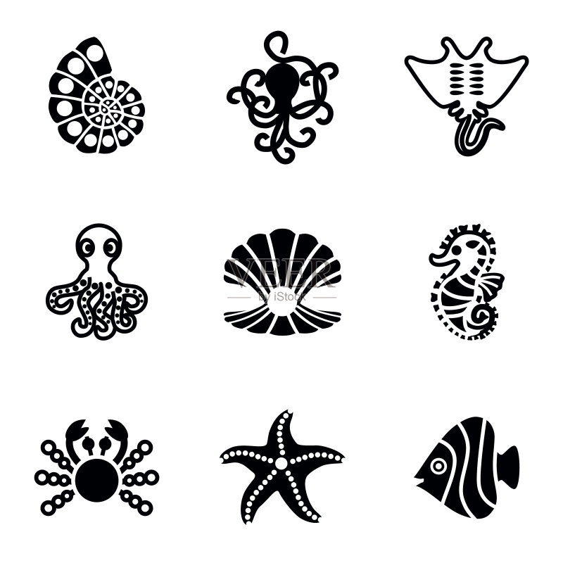 海洋生物图标矢量素材图标素材