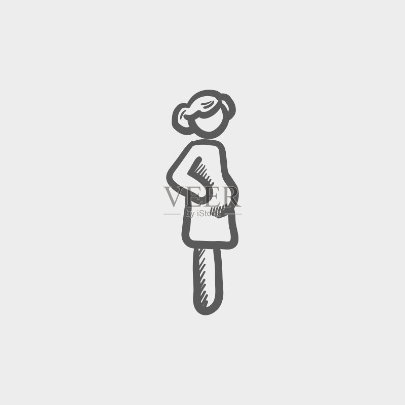 孕妇素描图标图标素材