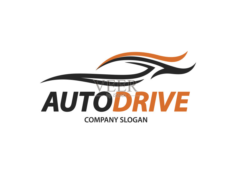 汽车汽车设计采用抽象的跑车轮廓正版插画素材