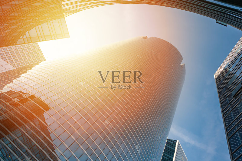 摩天大楼在日落时分正版图片素材