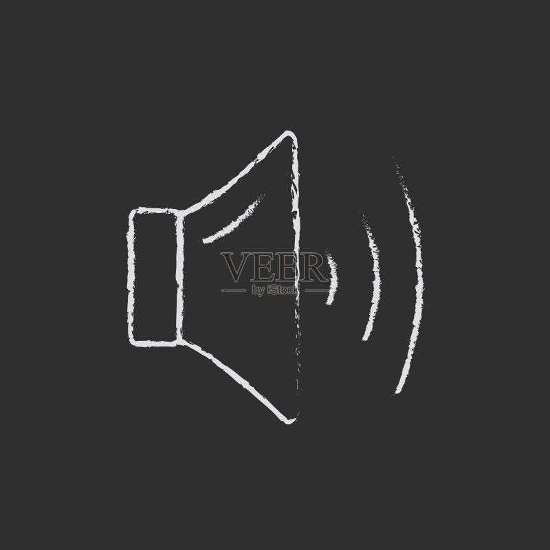 用粉笔绘制的高音量扬声器图标图标素材