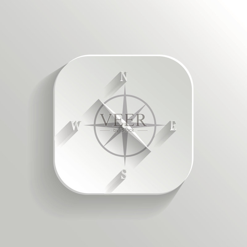 指南针图标 - 矢量白色App按钮图标素材
