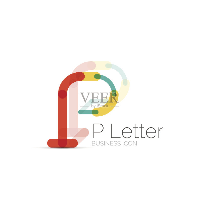简约P字体或字母图标设计图标素材