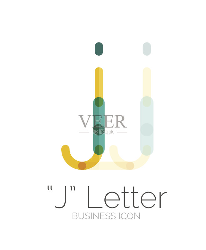 极简线条设计的J字母图标图标素材