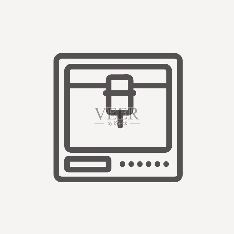2.5D打印机细线图标图标素材