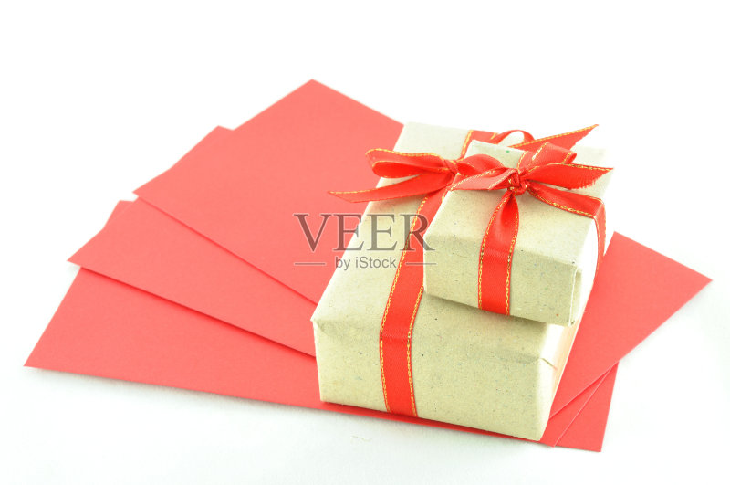 带有中国新年理念的红包和礼盒正版图片素材