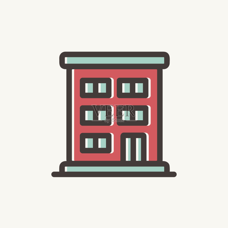住宅楼细线图标图标素材