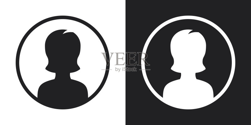 女性用户图标,矢量图图标素材