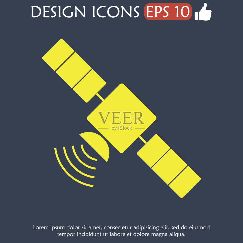 带长阴影的卫星图标图标素材