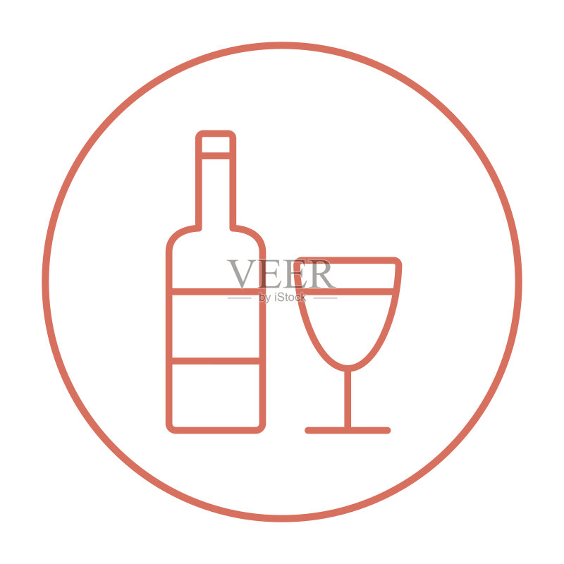 葡萄酒瓶线条图标图标素材