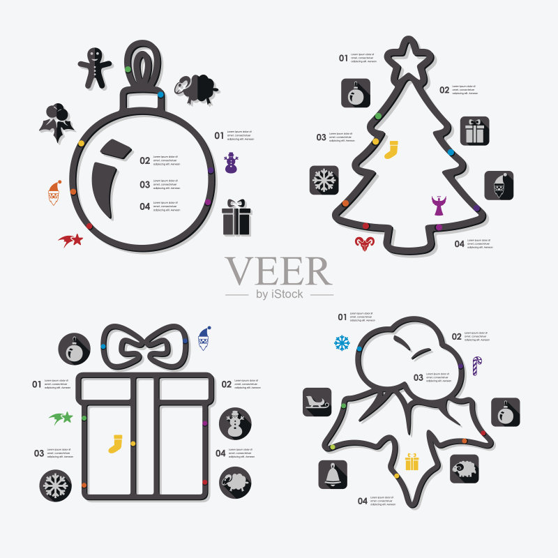 圣诞节的信息图表图标素材