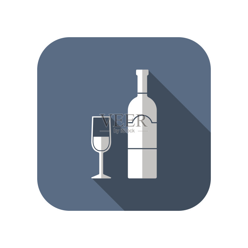 葡萄酒杯与瓶子图标图标素材
