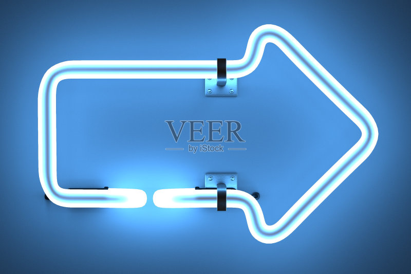 霓虹灯-箭头正版图片素材