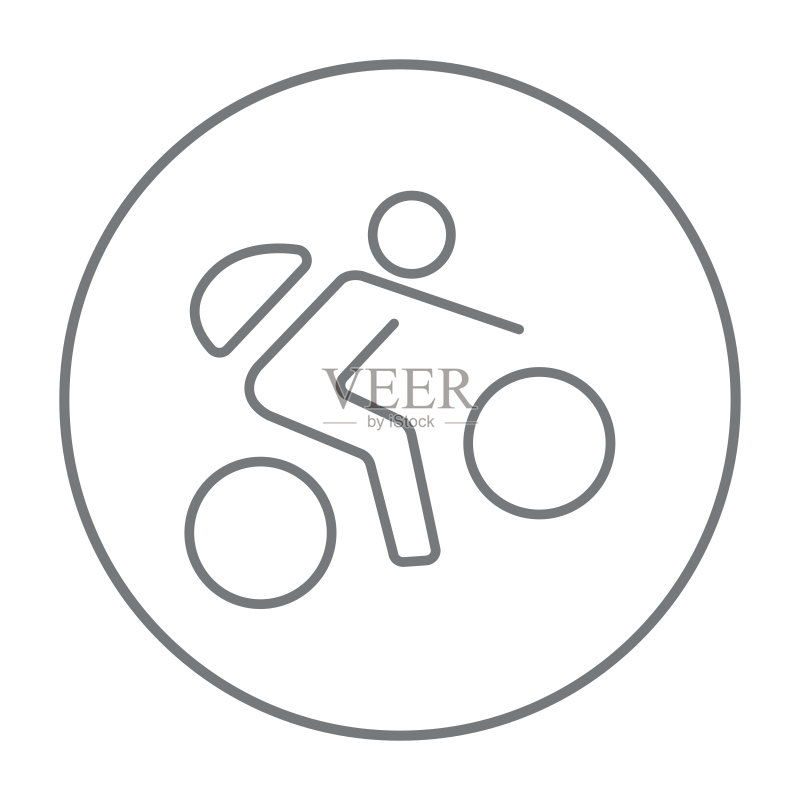 男子骑自行车线条图标图标素材