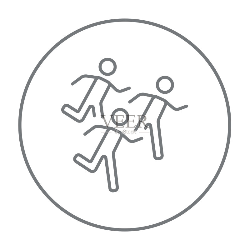 跑步的人线条图标图标素材