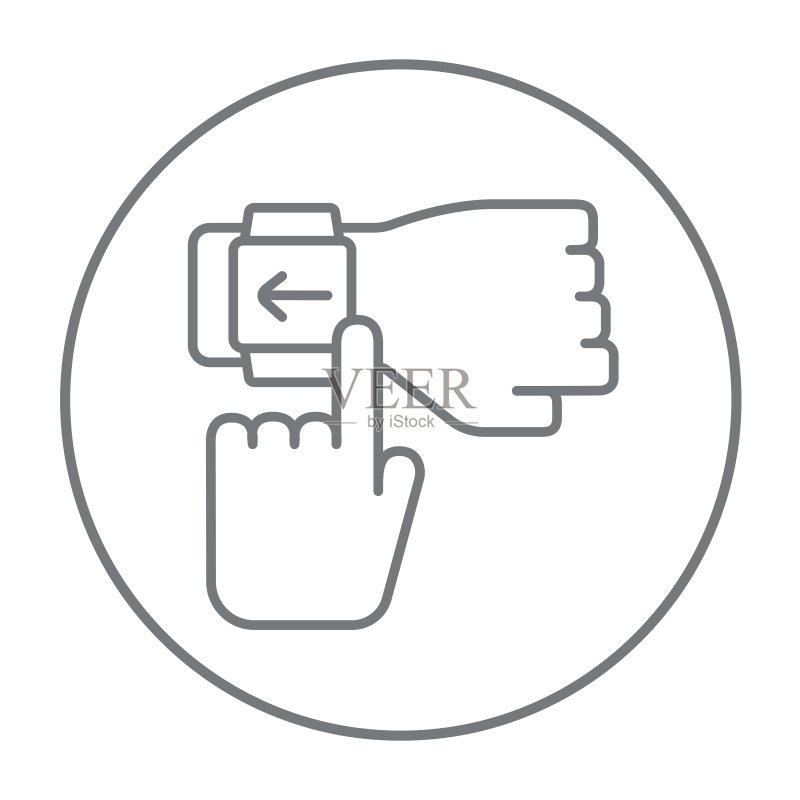 智能手表线条图标图标素材
