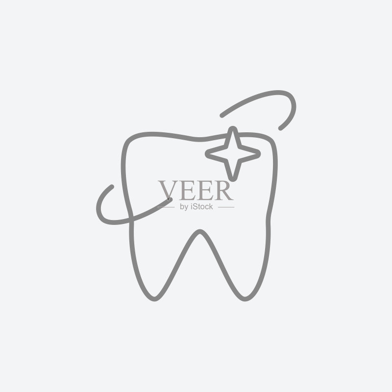 闪耀的牙齿线条图标图标素材
