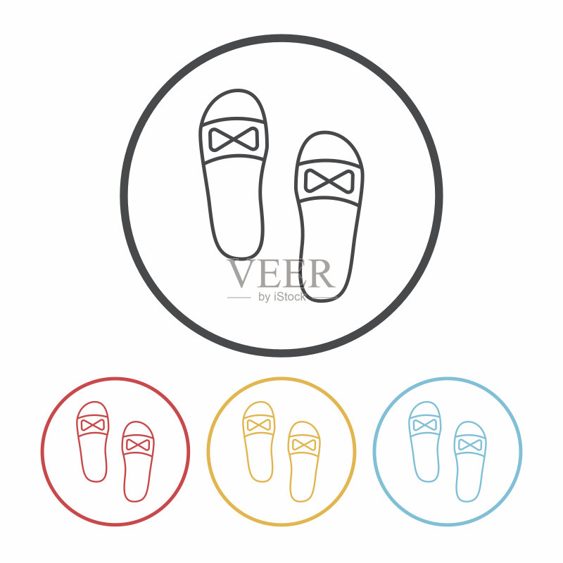 拖鞋线条图标图标素材