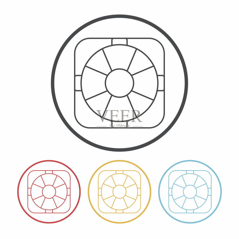 救生圈线条图标图标素材