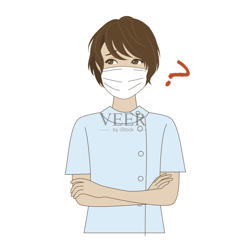 思考女性牙科助理正版元素素材