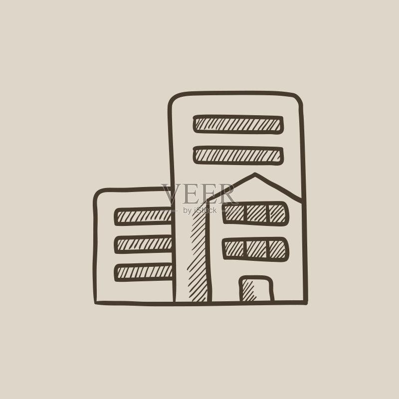 住宅楼素描图标图标素材