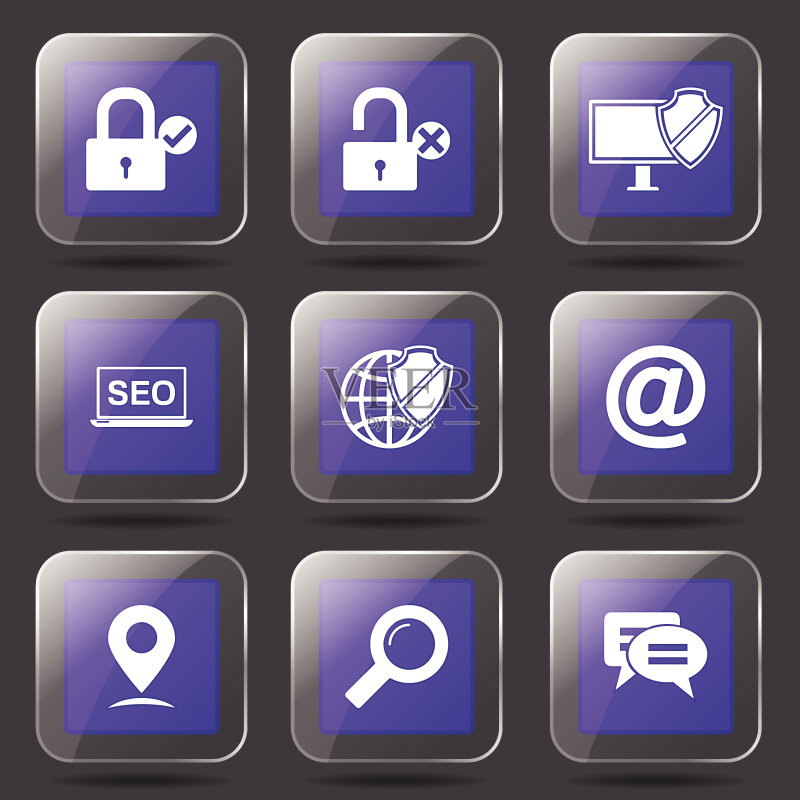 SEO网络标志紫色方形图标设计集3图标素材