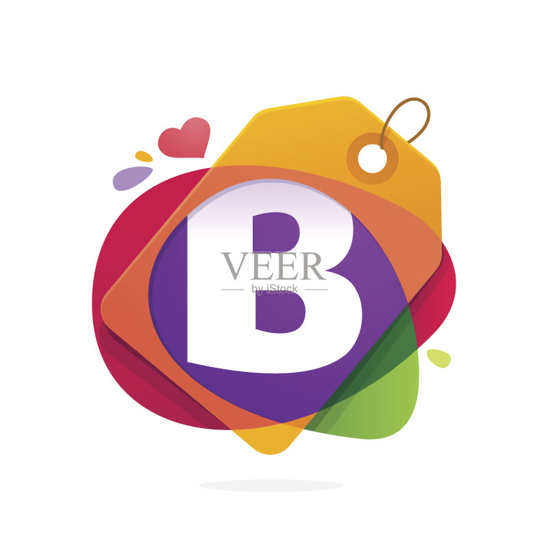 带促销标签的B字母图标图标素材
