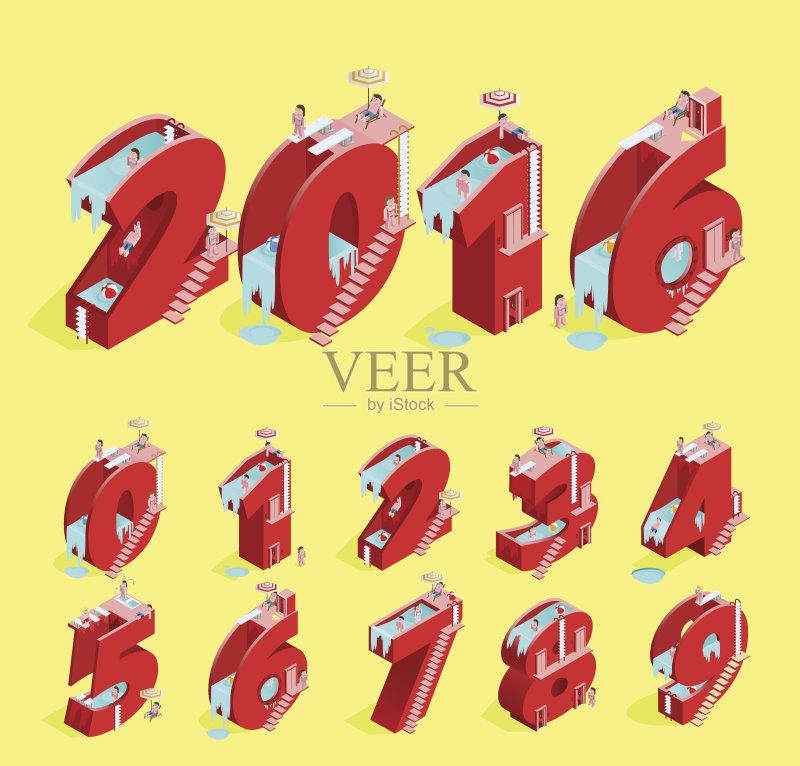 2016年新年快乐。正版元素素材