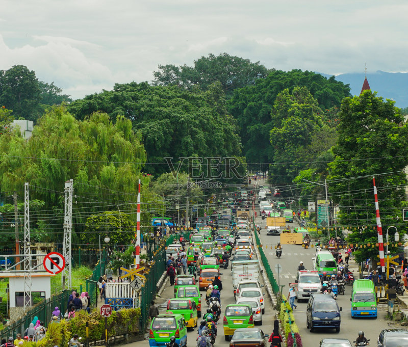 茂物站交通堵塞,有很多地方正版图片素材