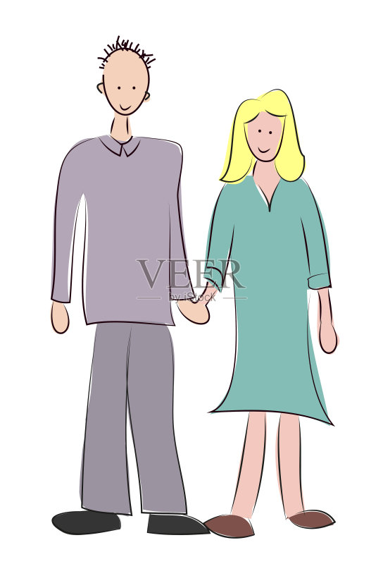 幸福的夫妇插画图片素材