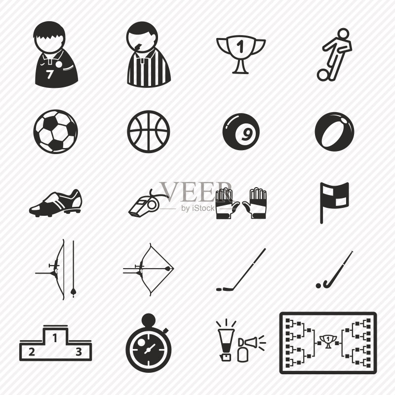 运动图标集插画EPS10图标素材