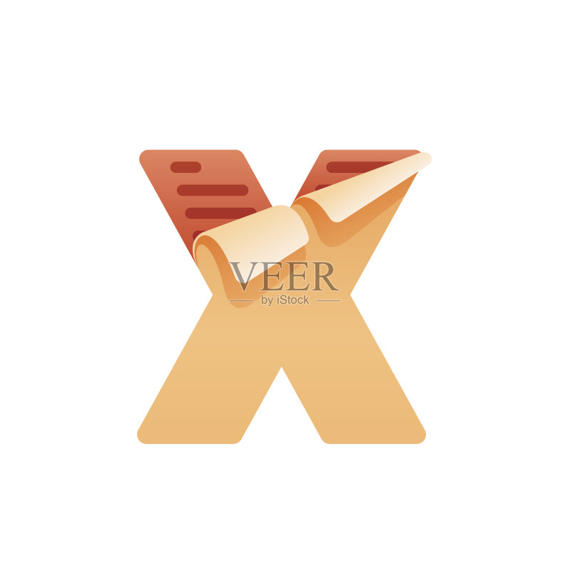 带有任务列表图标的X字母,任务列表纸图标素材