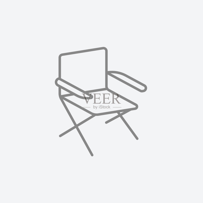 折叠椅线条图标图标素材