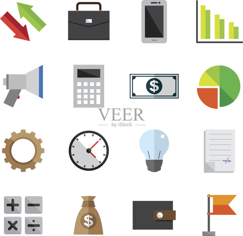 商业金融彩色图标图标素材
