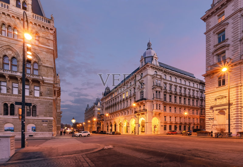 奥地利维也纳市中心的漂亮房子正版图片素材